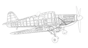 Military Aviation 1903-1945 Cutaways Collection: Miles Master Mk1 Cutaway Drawing