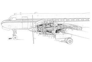 Napier/Convair Eland installation on convair 3 Cutaway Drawing