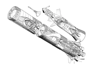 Nasa Apollo Saturn V Rocket Cutaway Drawing