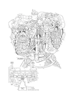 NASA Space shuttle main engine Cutaway Drawing