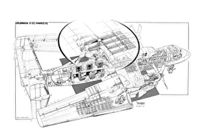 Military Aviation 1946-Present Cutaways Collection: Northrop Grumman E-2C Hawkeye Cutaway Poster