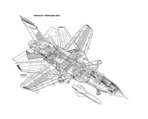 Military Aviation 1946-Present Cutaways Gallery: Panavia Tornado GR1 Cutaway Drawing