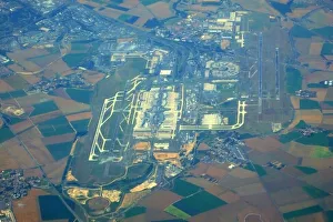 Modern Aircraft Prints: Paris CDG aerial view