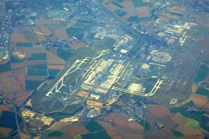 Modern Aircraft Prints: Paris CDG2 aerial view