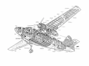 Military Aviation 1946-Present Cutaways Gallery: Percival P66 Pembroke Cutaway Drawing