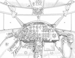 Military Aviation 1946-Present Cutaways Gallery: Percival Pembroke Cockpit Cutaway Drawing