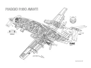 Piaggio P180 Avanti Cutaway Drawing