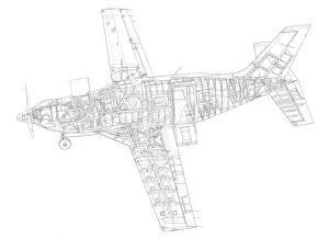 General Aviation Cutaways Collection: Piper Malibu Meridian Cutaway Drawing