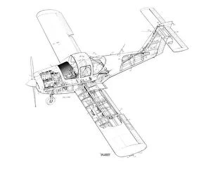 Civil Aviation 1949-Present Cutaways Collection: Piper PA-38 Tomahawk Cutaway Drawing
