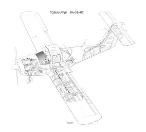 General Aviation Cutaways Collection: Piper Tomahawk PA-38-112 Cutaway Drawing