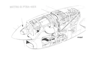 Civil Aviation 1949-Present Cutaways Collection: Pratt & Whitney Canada PT6A-45R inst. Metro III Cutaway Drawing