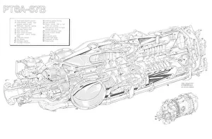 Aeroengines - Jet Cutaways Collection: Pratt & Whitney Canada PT6A-67B Cutaway Drawing
