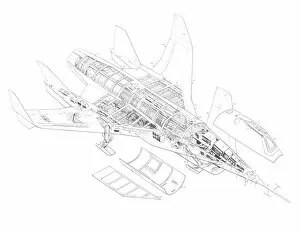 Military Aviation 1946-Present Cutaways Gallery: Rockwell Himat Cutaway Drawing