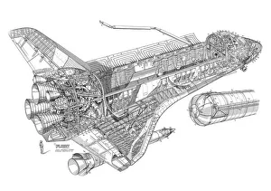Rockwell Space Shuttle Cutaway Drawing