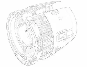 Aeroengines - Piston Cutaways Collection: Rolls-Royce RB 211-535 reverse thrust Cutaway Drawing