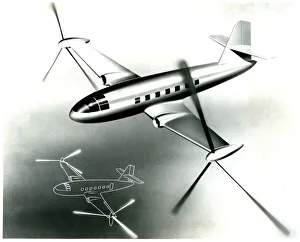 Flight Collection: Roto-prop transport plane proposed as a design by Laurence LePage