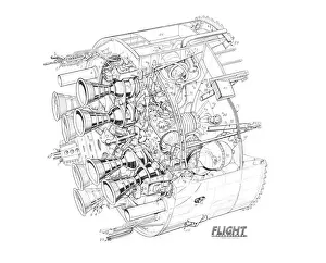Royal Aircraft Establishment Black Arrow Rear Jet Engine Cutaway Drawing