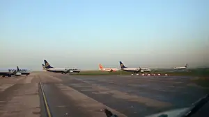 Ryanair B 737-800s and Lone Easyjet Airbus 319 Stansted Sept 06