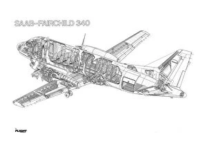 Images Dated 5th July 2005: Saab 340 Cutaway Drawing