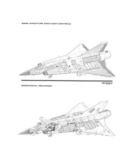 Military Aviation 1946-Present Cutaways Gallery: Saab 35 Draken Cutaway Drawing