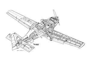 Scottish Aviation Bulldog Cutaway Drawing