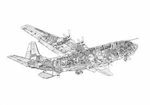 Military Aviation 1946-Present Cutaways Gallery: Short Belfast Cutaway Drawing
