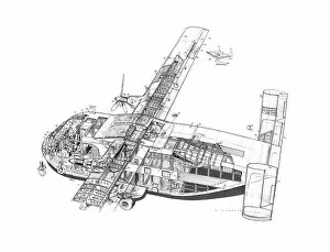General Aviation Cutaways Collection: Short Skyvan Cutaway Drawing