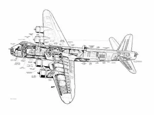 Military Aviation 1903-1945 Cutaways Collection: Short Stirling Cutaway Drawing