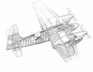 Military Aviation 1946-Present Cutaways Gallery: Short Sturgeon Cutaway Drawing
