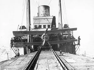 Sopwith Pup on ship deck 1917 HMS Slinger