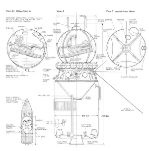 Soviet Vostok Capsule Cutaway Drawing