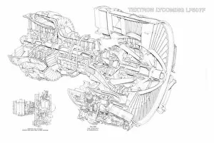 Aeroengines - Jet Cutaways Collection: Textron Lycoming LF 507F Cutaway Drawing