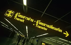 Images Dated 13th February 2006: Transit signs at Bangkok Airport Thailand