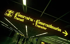 Transit signs at Bangkok Airport Thailand