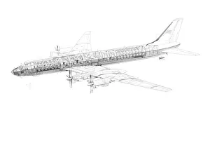 Tupolev TU 114 Cutaway Drawing