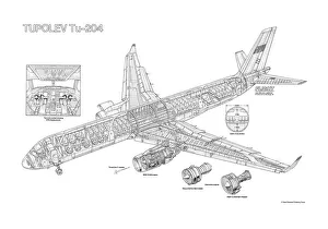 Tupolev Tu-204 Cutaway Drawing