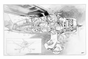 Military Aviation 1903-1945 Cutaways Gallery: Westland Lysander Cutaway Drawing